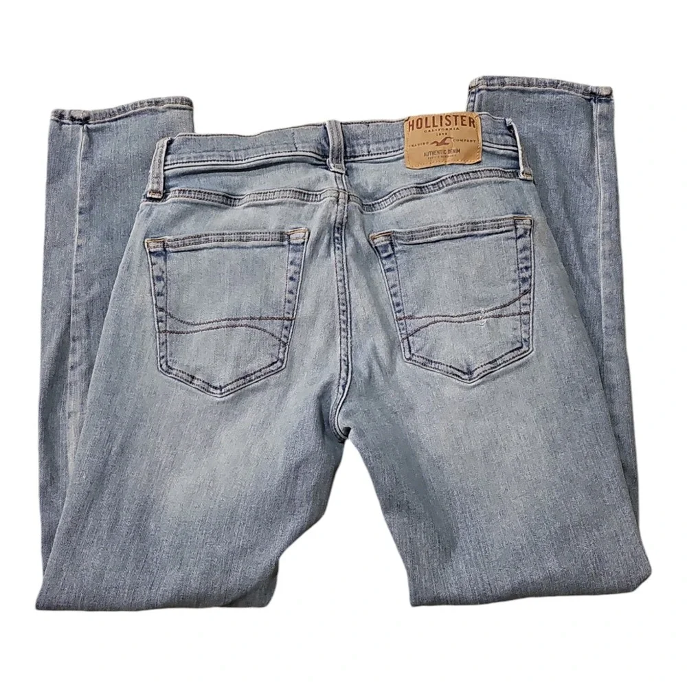 Hollister Regular Fit Mens Blue Athletic Skinny Jeans‎ Light Wash Size 29 X 30
